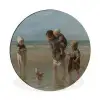 Kinderen der zee - Schilderij van Jozef Israëls Wandcirkel aluminium klein -3d