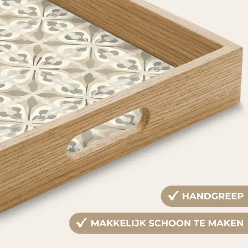 Tegel - Motief - Beige Dienblad Rechthoek middel 911 -USP_HandgreepNL