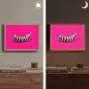 Banaan - Zebraprint - Roze Light Box met batterij (Wandlamp) middel -sfeer3