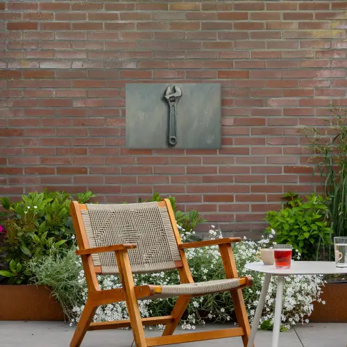 Moersleutel - Gereedschap - Verf Tuinposter op houten frame 2 cm dik klein -sfeer3