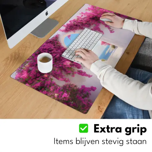 Zee - Roze - Bloemen - Poort Muismat XXL klein -sfeer3