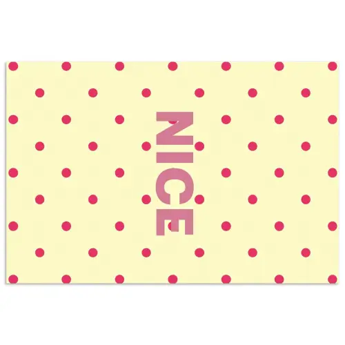 Nice - Stippen - Roze - Geel poster papier klein -3d