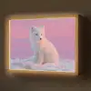 Poolvos - Sneeuw - Roze Light Box met batterij (Wandlamp) middel -z3d_website