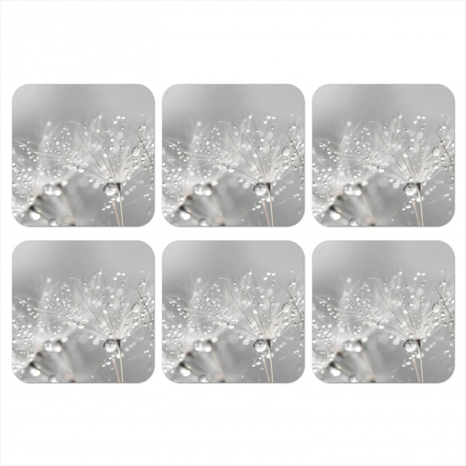 Paardenbloem - Waterdruppels - Stilleven - Modern onderzetter kurk middel -3d