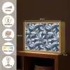 Botanisch - Patroon - Blauw Light Box met batterij (Wandlamp) middel 907 -USP_websiteoverzichtNL