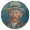 Zelfportret 1887 - Schilderij van Vincent van Gogh Wandcirkel kunststof plaat 5mm dik klein -3d