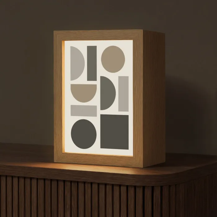 Natuurlijke tinten - Grafisch - Verticale compositie Light Box met kabel (Tafellamp) klein -z3d_website