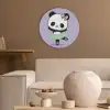 Panda - Paars - Sierlijk - Kawaii Akoestische PET Vilt - Rond klein -sfeer1
