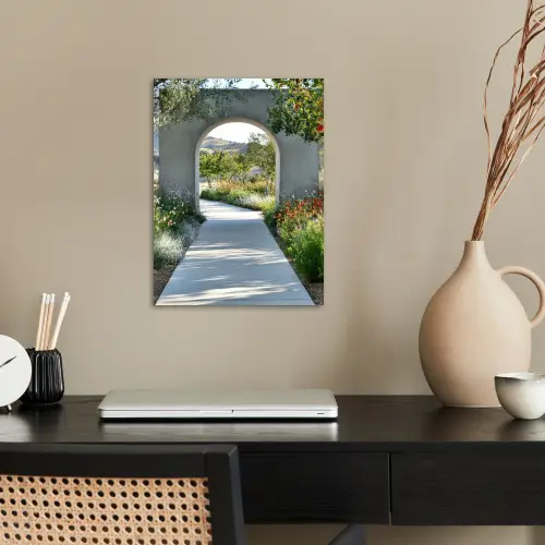 Doorkijk - Pad - Beton - Landschap poster papier klein -sfeer1