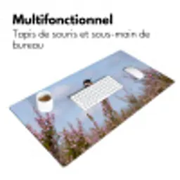 Roodborsttapuit - Heide - Paars - Natuur - Sfeervol Muismat XXL klein -zsfeer4_frans