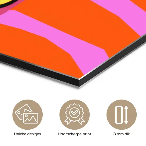 Zebraprint - Grafisch - COOL - Oranje aluminium wit klein -closeup_NL