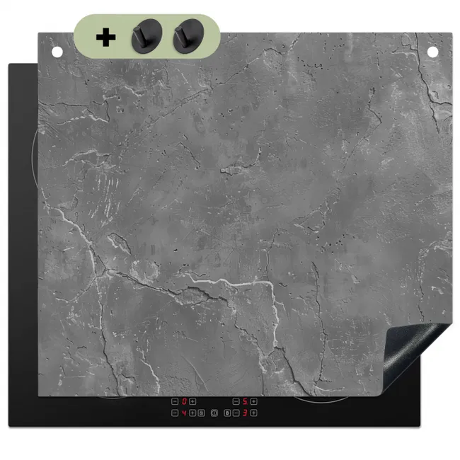 Induction Hob Cover & Splashback (2-in-1) - Concrete - Gray - Abstract - Concrete look