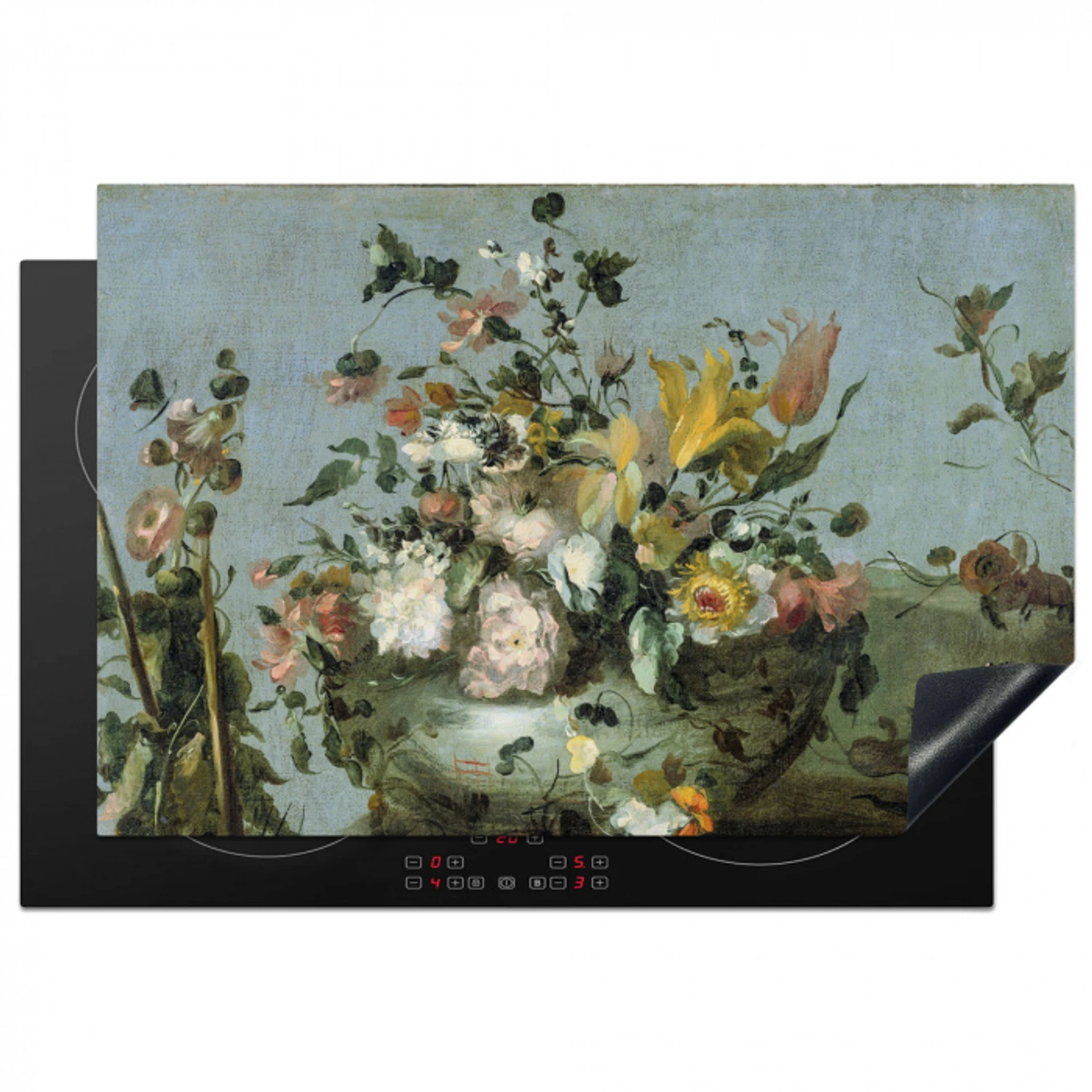 Bloemen - Oude Meesters - Olieverf Inductie beschermer vinyl 3mm klein -3d
