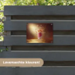 Framboos - Smoothie - Drinken - Roze tuinposter los doek klein -sfeer3