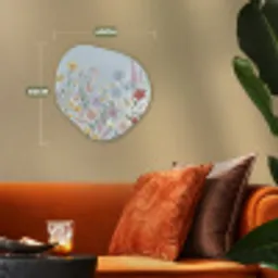 Weidebloemen - Illustratie - Kleurrijk Wandcirkel Organisch Forex 3mm klein -sfeer3