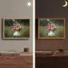 Bloemen - Krukje - Gieter - Veld Light Box met batterij (Wandlamp) middel -sfeer3