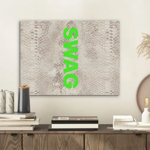 Slangenprint - SWAG - Neon - Groen PET vilt klein -sfeer1