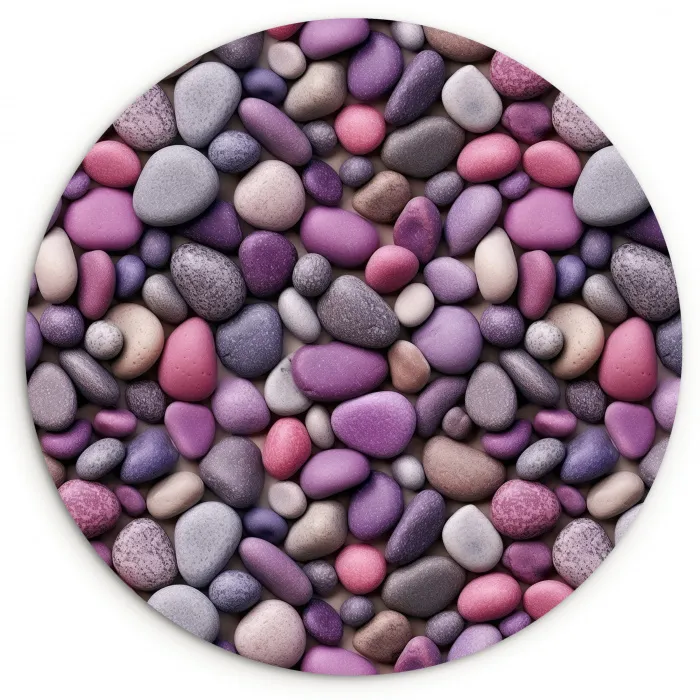 Kiezels - Paars - Roze Wandcirkel plexiglas klein 852 -3d