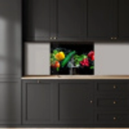 Groente - Splash - Zwart keuken achterwand 2 middel -sfeer1