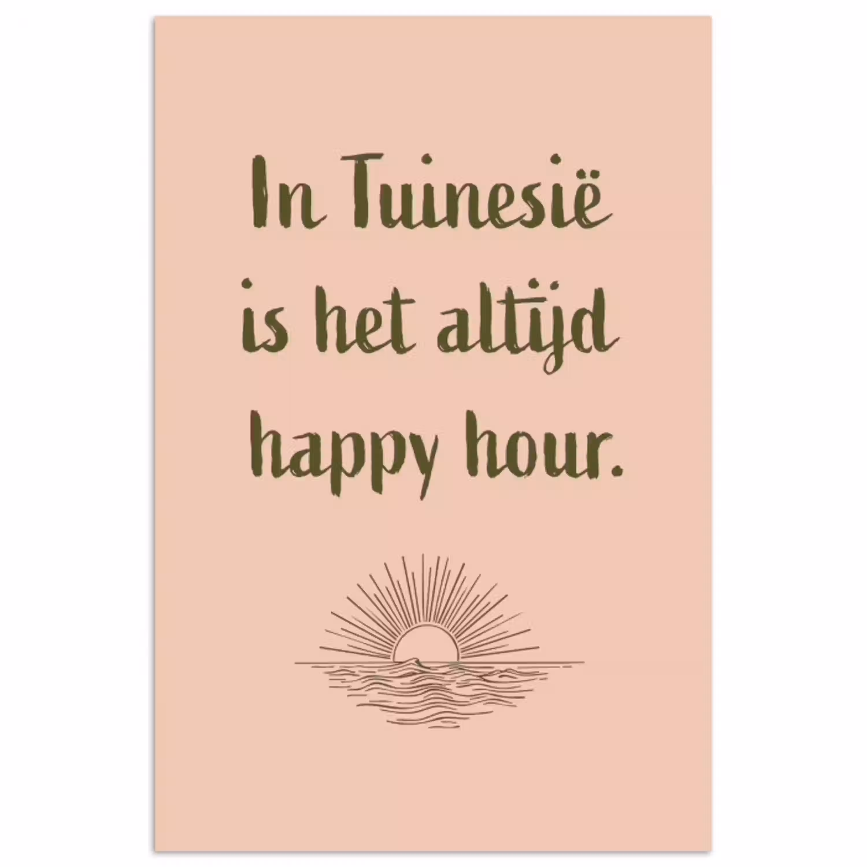 Tuin - Roze - Quote - Zon poster papier klein -3d