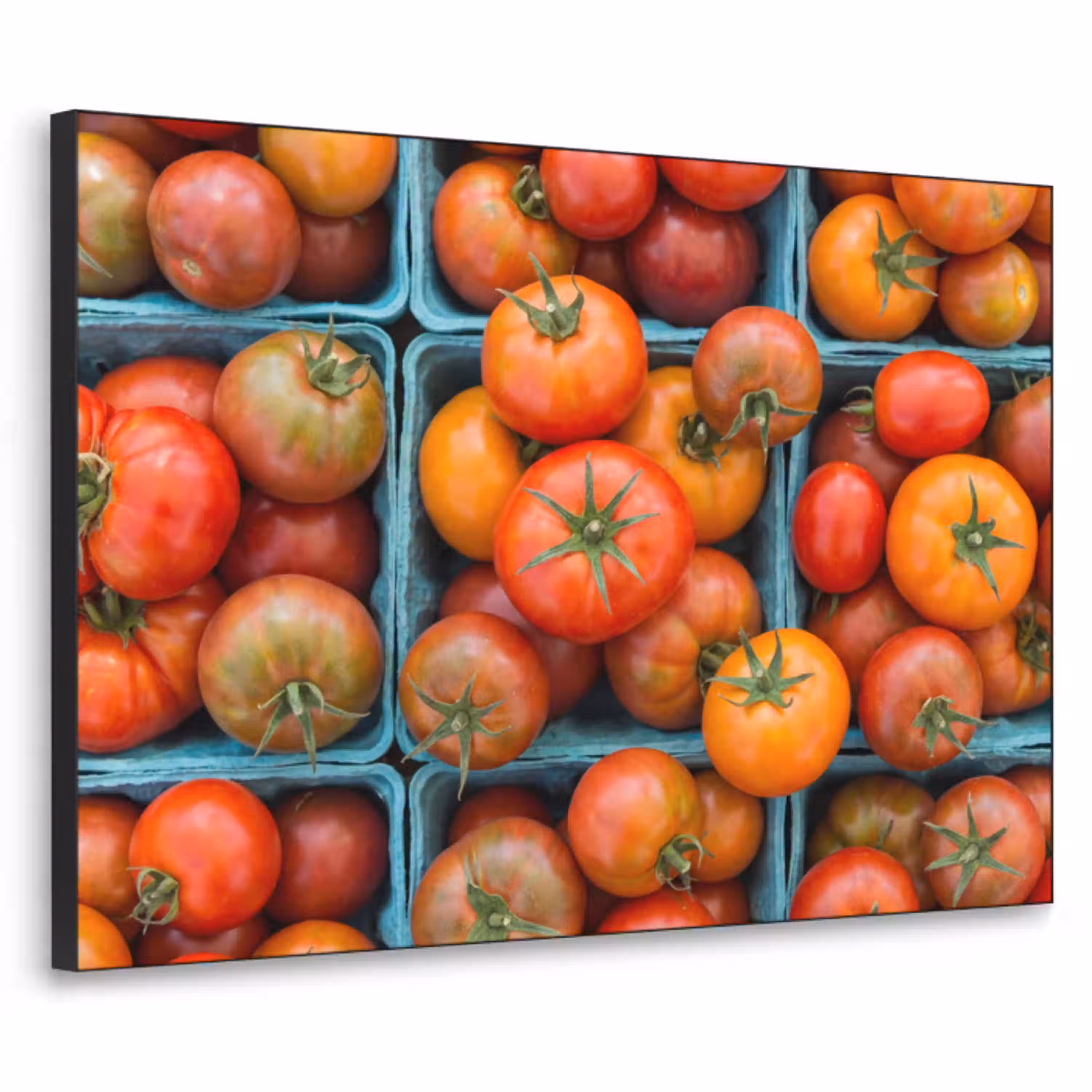 Tomaten - Eten - Kleurrijk Textielframe zwart klein -3d