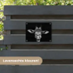 Giraffe portret in zwart-wit tuinposter los doek klein -sfeer3