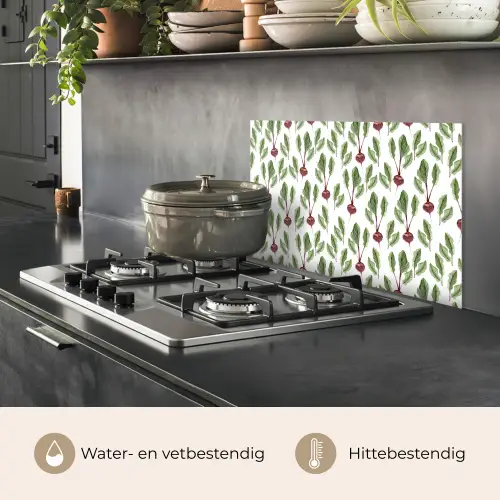 Rood - Bieten - Blad - Patroon keuken achterwand spatscherm klein 900 -usp_NL