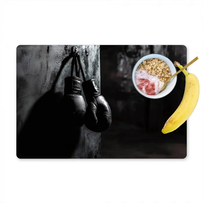 Bokshandschoenen - Muur - Duister - Zwart Placemat vinyl groot -zzzproduct_Kitchenyeah-website