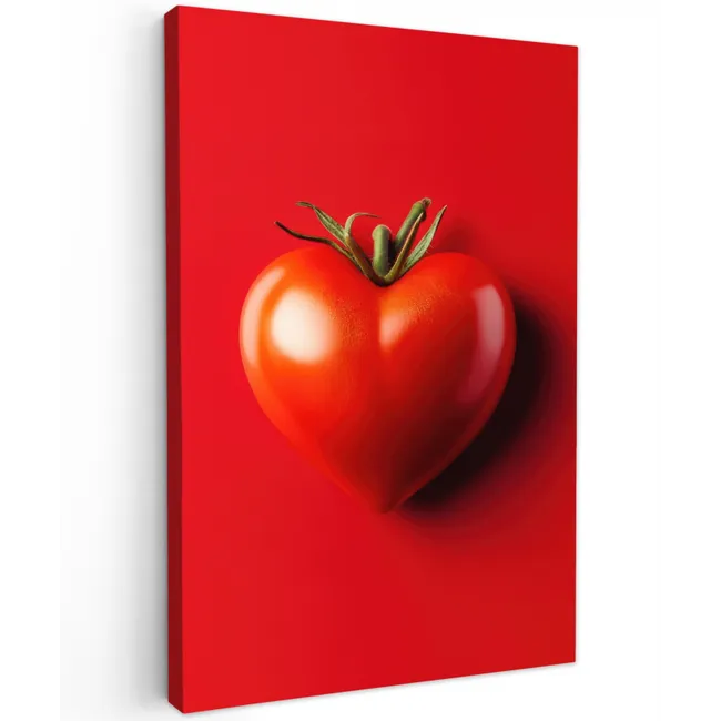 Tomaat - Rood - Hart Tuinposter op houten frame 2 cm dik klein -3d