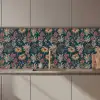 Botanisch - Patroon - Blauw keuken achterwand 2 middel 871 zz_3dshopping