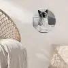 Kat - Siamees - Zwart Wit - Schattig - Dieren Wandcirkel behangsticker klein -sfeer4