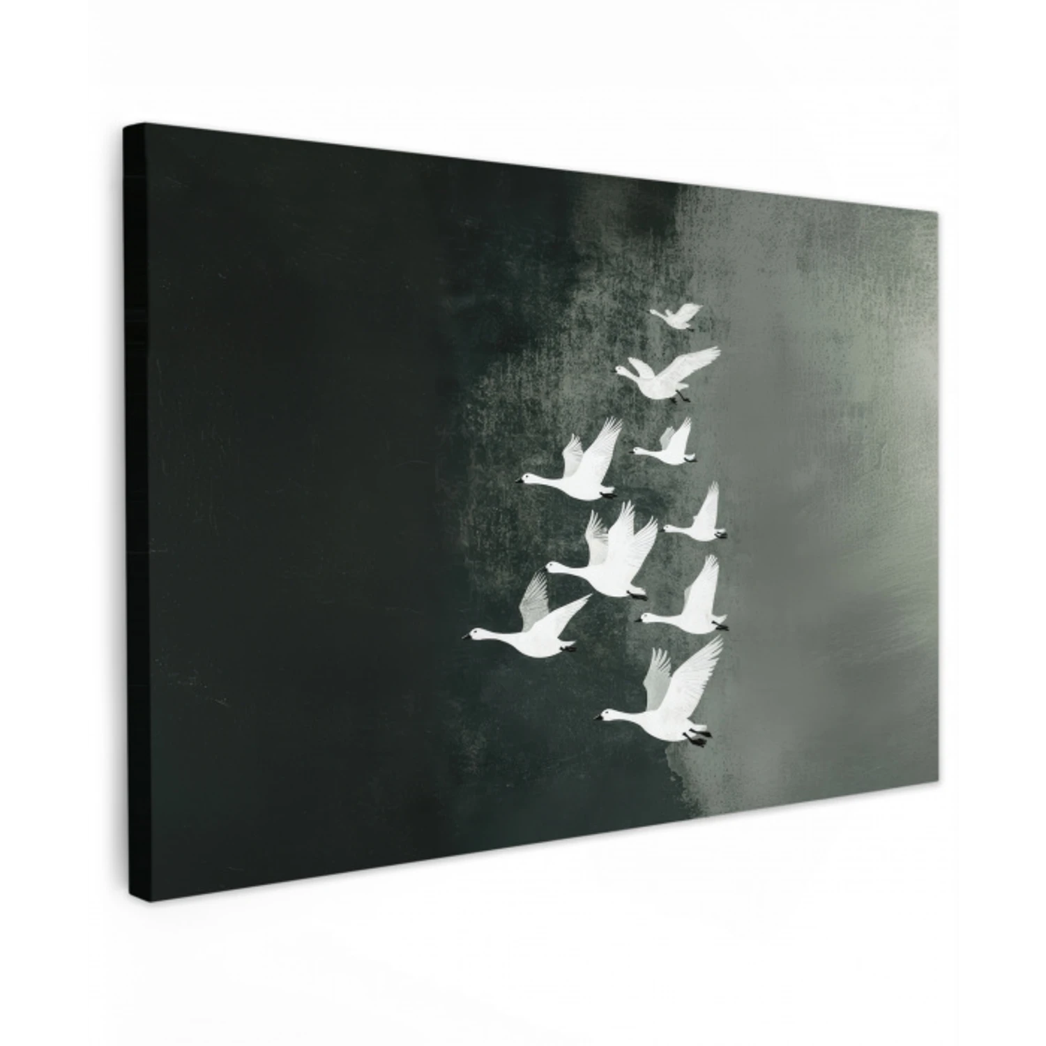 Vogel - Japandi - Groen Tuinposter op houten frame 2 cm dik klein -3d