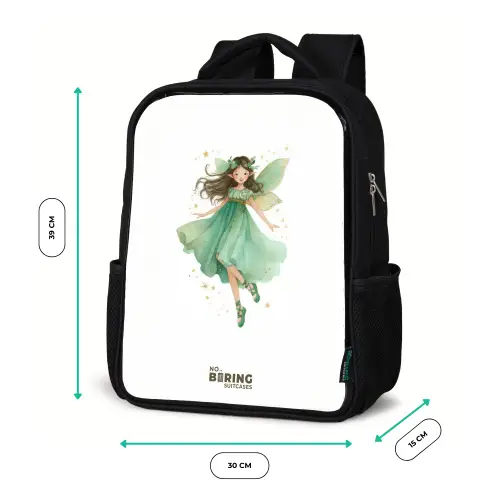 Zwevende groene elf Rugzak - Zwart middel -productfoto_formaten