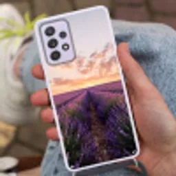 Landschap - Lavendelveld - Paars Hoesje Samsung Galaxy A52 5G met koord klein -sfeer3