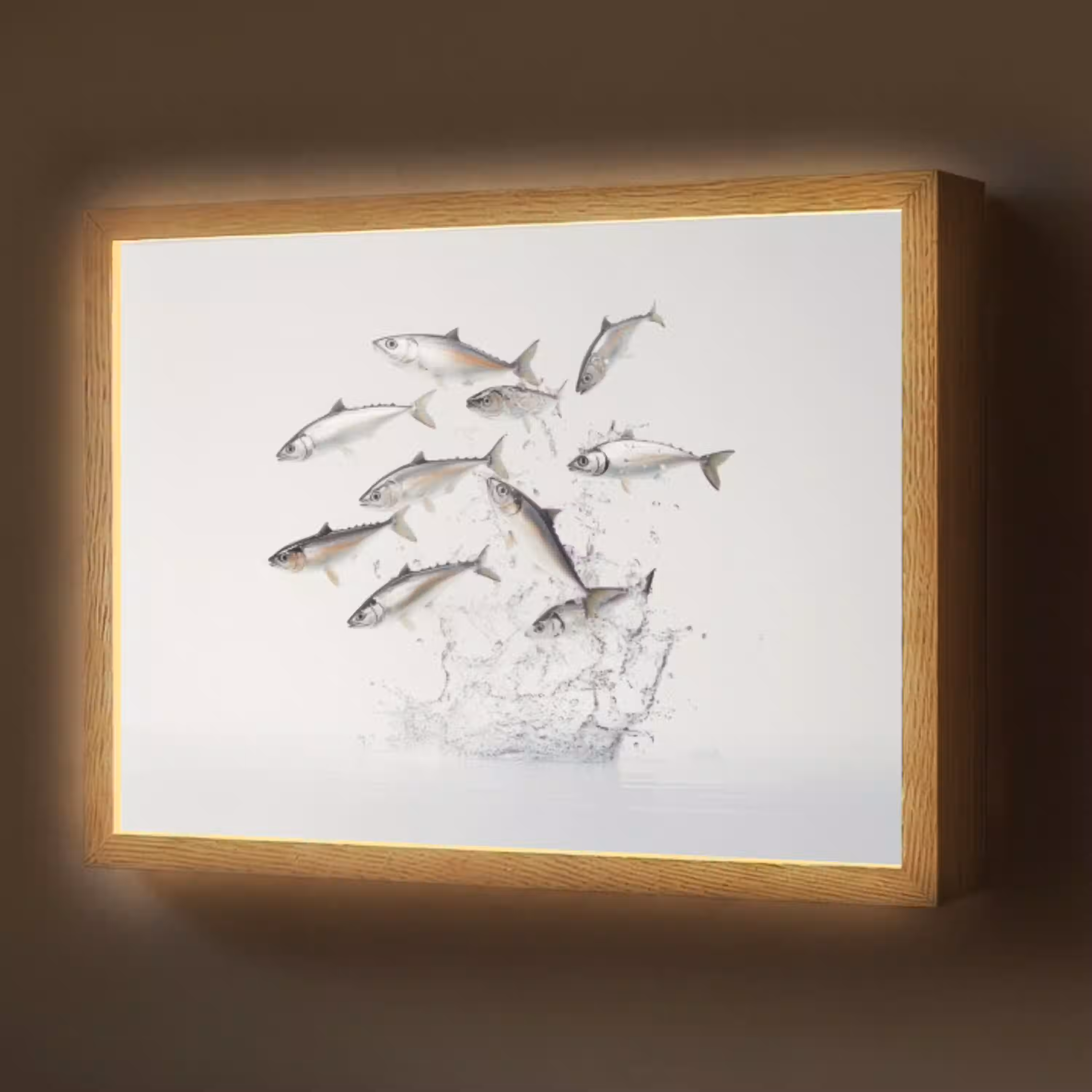 Vissen - Water - Wit Light Box met batterij (Wandlamp) middel -z3d_website