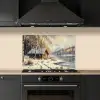 Winter - Sneeuw - Huis - Natuur keuken achterwand spatscherm klein -sfeer1
