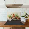 Potten - Kruiden - Hout keuken achterwand spatscherm klein -sfeer2