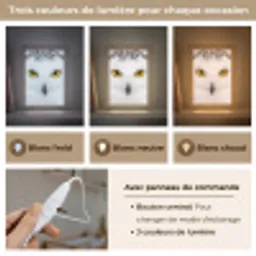 Sneeuwuil - Portret - Geel Light Box met kabel (Kinderlampje) klein -USP_lichtkleurFR