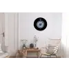 Kompas - Delfts blauw - Zwart Wandcirkel aluminium klein -woonkamer