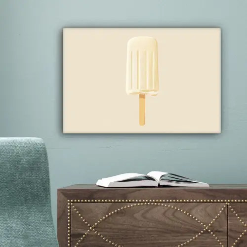 Minimalistisch - Waterijsje - Stokje - Beige canvas 2cm klein -sfeer4