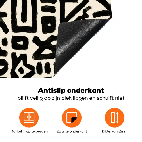 Geometrisch - Figuren - Zwart Inductie beschermer vinyl 3mm klein 276 -zzzzzzz-td-onderkant