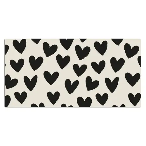 Hartjes - Zwart - Beige Muismat XXL klein -3d_leeg