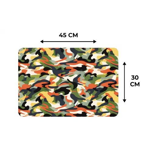 Kleurrijke - Camouflage - Organische - Vormen Placemat vinyl groot 368 -specs