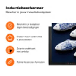 Vissen - Delfts - Blauw - Keramiek Inductie beschermer vinyl 3mm klein -zzzzzzz-td-ups