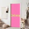 Roze - Groene Bonjour - art-deco deurposter klein -sfeer6