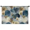 Bladeren - Abstract - Goud - Blauw Wandkleed katoen middel -zz3d