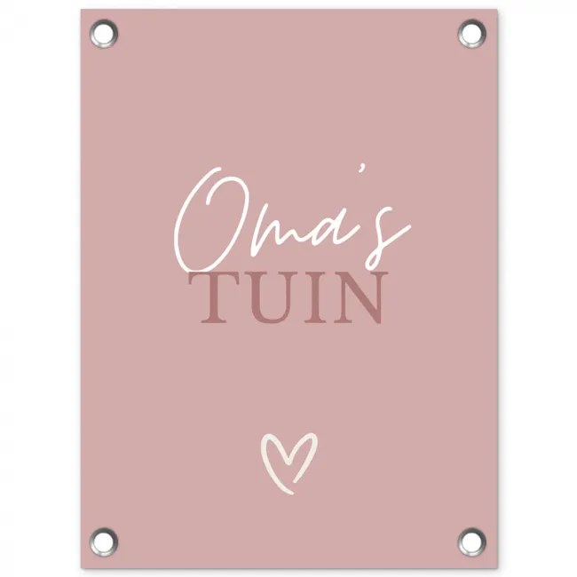 Oma's Tuin met Hart tuinposter los doek klein -3d