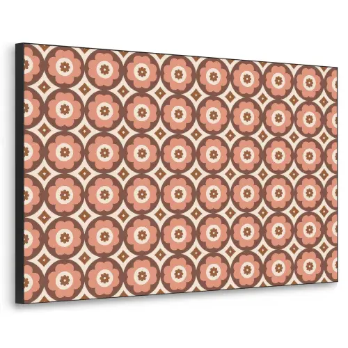 Bloemvormen - Patroon - Roze - Vintage Textielframe zwart klein -3d