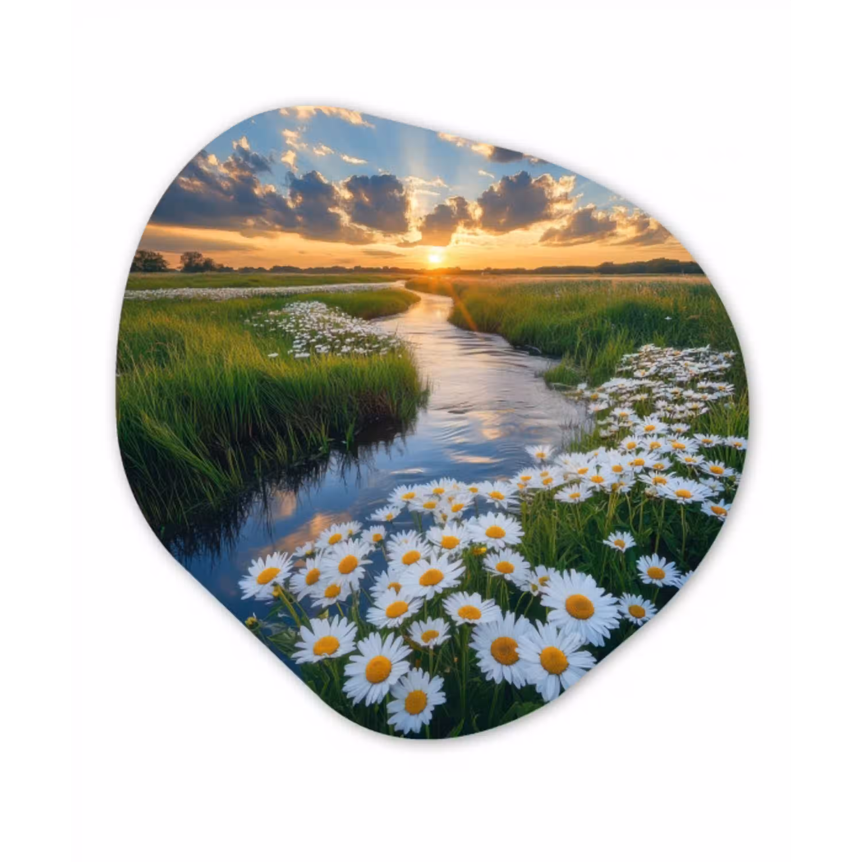 Beekje - Landschap - Margriet Wandcirkel Organisch Forex 3mm klein -3d