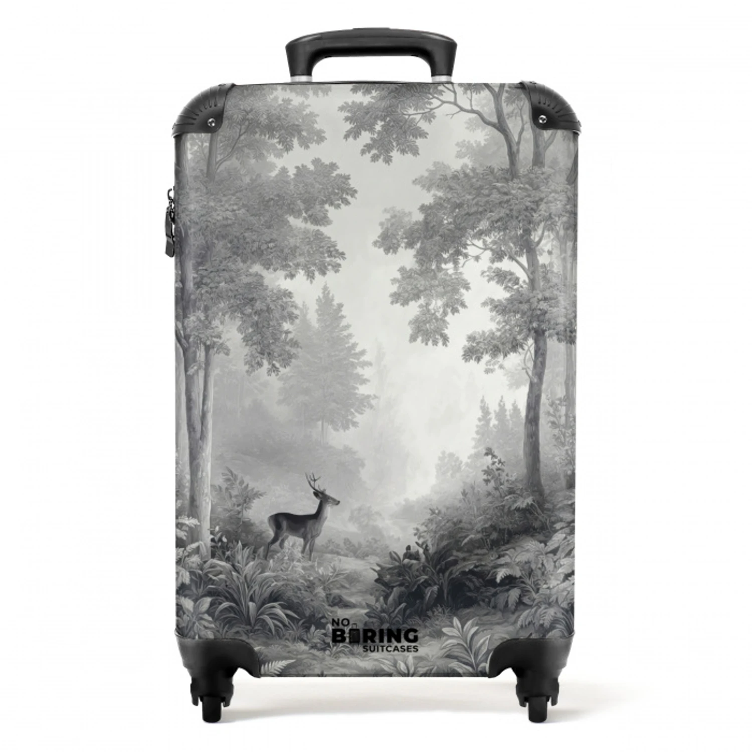 Bos - Hert - Zwart - Wit NBS - Handbagage koffer - Volwassenen Unisex middel -productfoto_recht